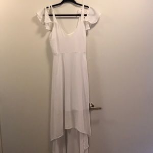 Express white high low dress